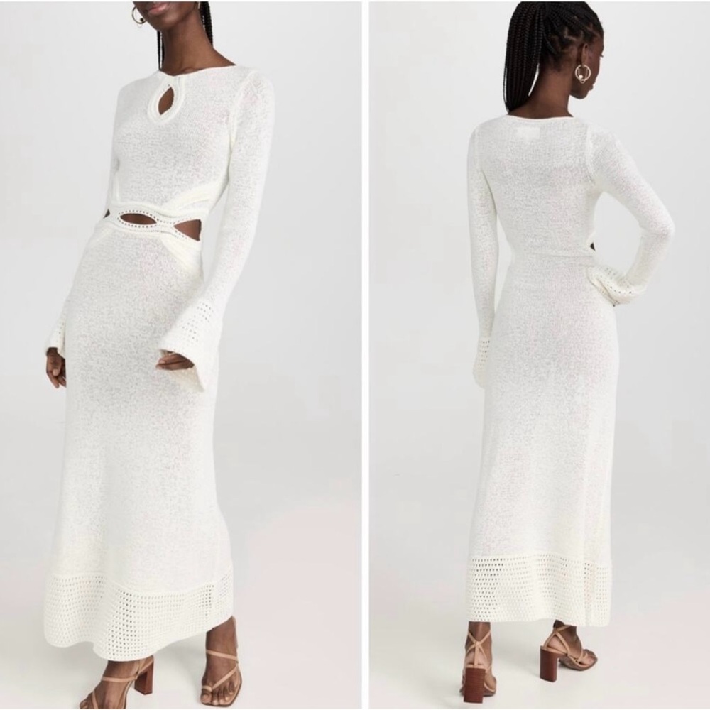 Looking for Significant Other Saoirse Cutout knit maxi dress in white